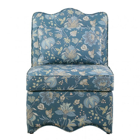 Hemsworth Jacobean Peacock Blue Accent Chair by Furniture of America at Eve Furniture