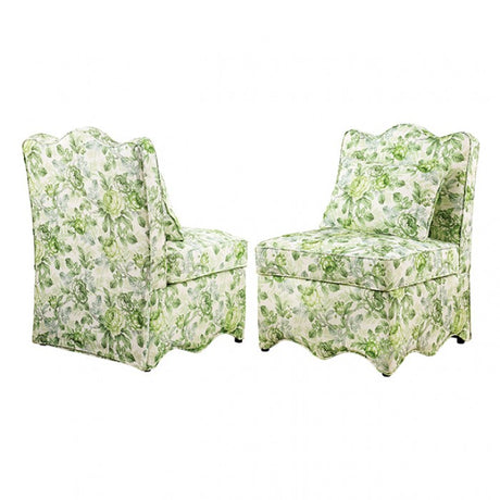 Hemsworth Seaside Cabbage Rose Green/White Accent Chair by Furniture of America at Eve Furniture