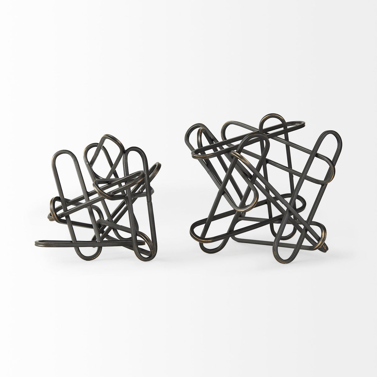 Henderson 10.4L x 8.3W x 7.7H Black Metal Paperclip Decorative Object by Mercana at Eve Furniture