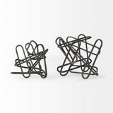 Henderson 10.4L x 8.3W x 7.7H Black Metal Paperclip Decorative Object by Mercana at Eve Furniture