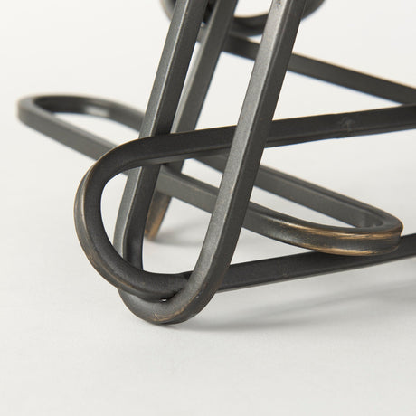 Henderson 10.4L x 8.3W x 7.7H Black Metal Paperclip Decorative Object by Mercana at Eve Furniture