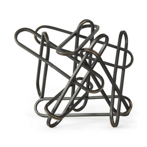 Henderson 12.2L x 9.1W x 9.1H Black Metal Paperclip Decorative Object by Mercana at Eve Furniture