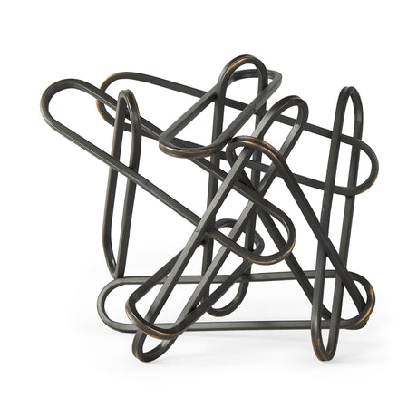 Henderson Black Metal Paperclip Decorative Object by Mercana at Eve Furniture