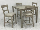 Henderson Driftwood 5-Piece Counter Height Dining Set by Crown Mark at Eve Furniture