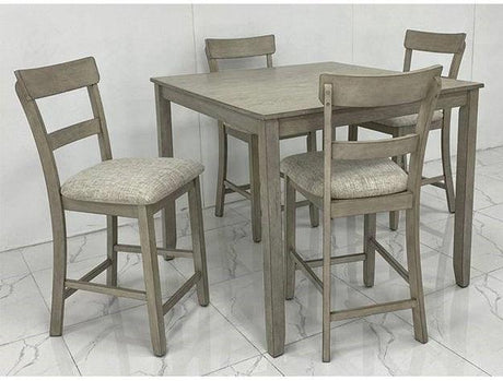 Henderson Driftwood 5-Piece Counter Height Dining Set by Crown Mark at Eve Furniture