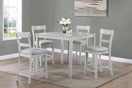 Henderson Driftwood 5-Piece Counter Height Dining Set by Crown Mark at Eve Furniture