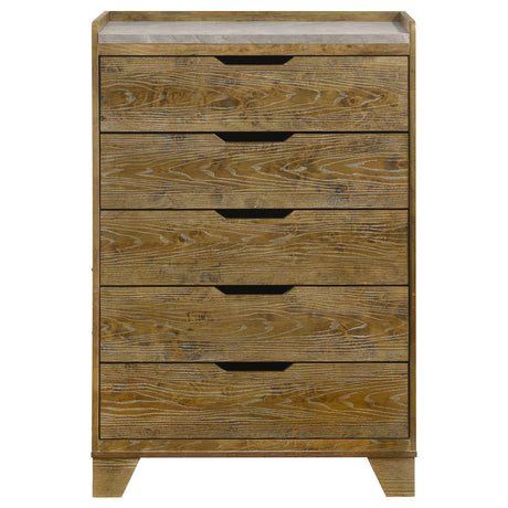Henderson Medium Oak 5-drawer Bedroom Chest of Drawers by Coaster at Eve Furniture