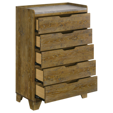 Henderson Medium Oak 5-drawer Bedroom Chest of Drawers by Coaster at Eve Furniture