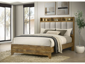 Henderson Medium Oak 57-inch Eastern King Bookcase Panel Bed by Coaster at Eve Furniture