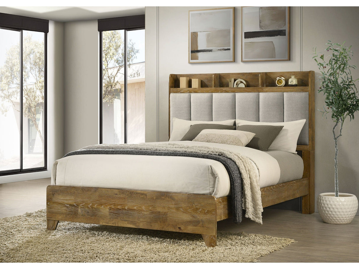 Henderson Medium Oak 57-inch Queen Bookcase Panel Bed by Coaster at Eve Furniture