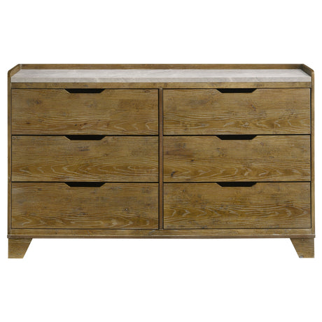 Henderson Medium Oak 6-drawer Bedroom Dresser Cabinet by Coaster at Eve Furniture