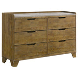 Henderson Medium Oak 6-drawer Bedroom Dresser Cabinet by Coaster at Eve Furniture