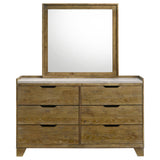 Henderson Medium Oak 6-drawer Bedroom Dresser with Mirror by Coaster at Eve Furniture