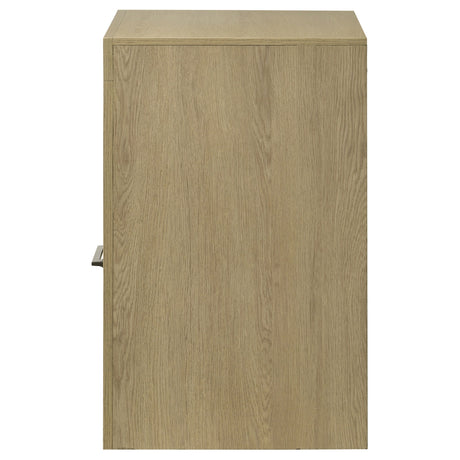Hendricks Light Oak 1-drawer Nightstand Bedside Table with Cubby by Coaster at Eve Furniture