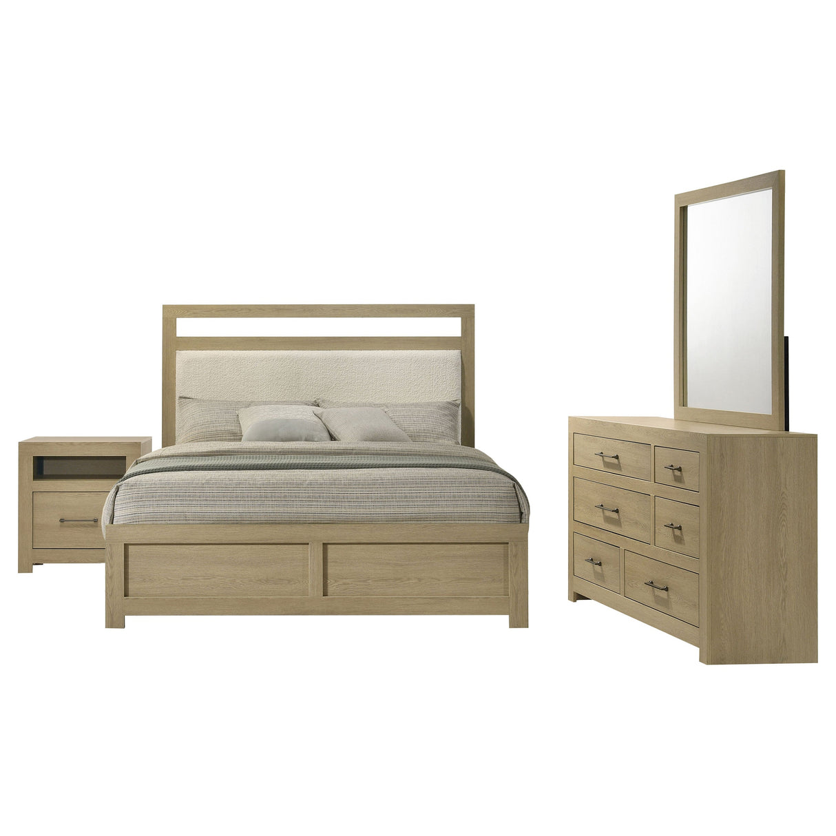 Hendricks Light Oak 4-piece Eastern King Bedroom Set by Coaster at Eve Furniture