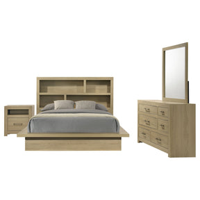 Hendricks Light Oak 4-piece Eastern King Bedroom Set by Coaster at Eve Furniture