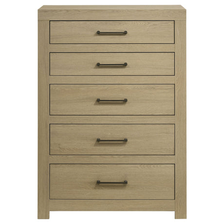 Hendricks Light Oak 5-drawer Bedroom Chest of Drawers by Coaster at Eve Furniture