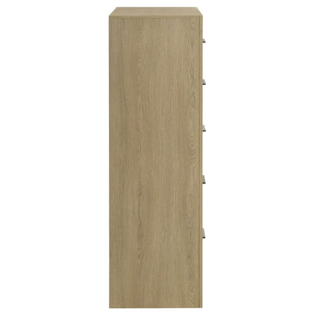 Hendricks Light Oak 5-drawer Bedroom Chest of Drawers by Coaster at Eve Furniture