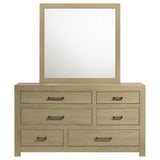 Hendricks Light Oak 6-drawer Bedroom Dresser and Mirror by Coaster at Eve Furniture
