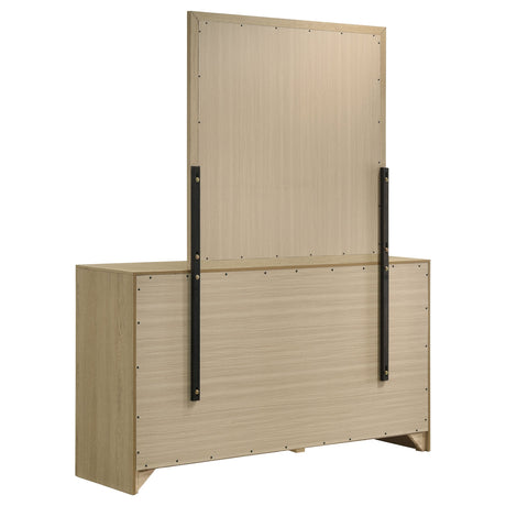 Hendricks Light Oak 6-drawer Bedroom Dresser and Mirror by Coaster at Eve Furniture