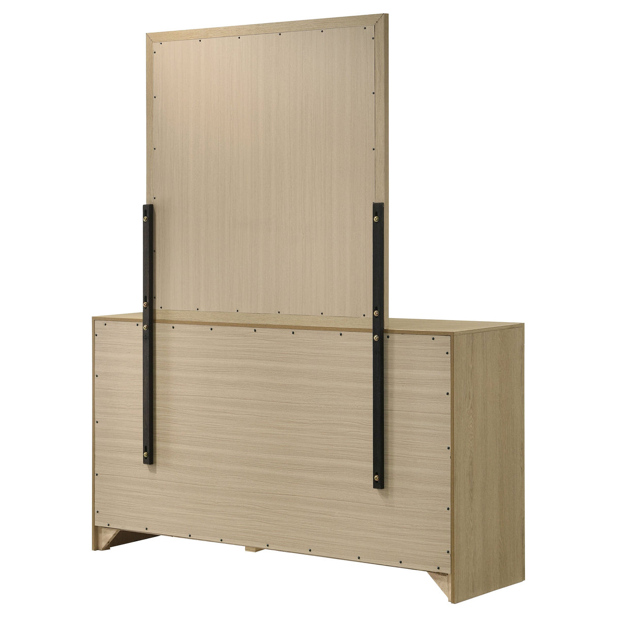 Hendricks Light Oak 6-drawer Bedroom Dresser and Mirror by Coaster at Eve Furniture