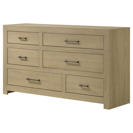 Hendricks Light Oak 6-drawer Bedroom Dresser Storage Cabinet by Coaster at Eve Furniture
