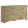 Hendricks Light Oak 6-drawer Bedroom Dresser Storage Cabinet by Coaster at Eve Furniture