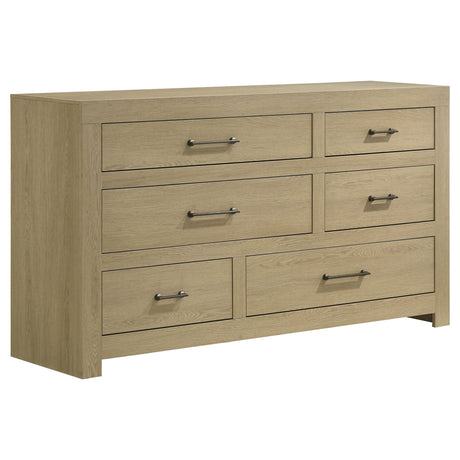Hendricks Light Oak 6-drawer Bedroom Dresser Storage Cabinet by Coaster at Eve Furniture