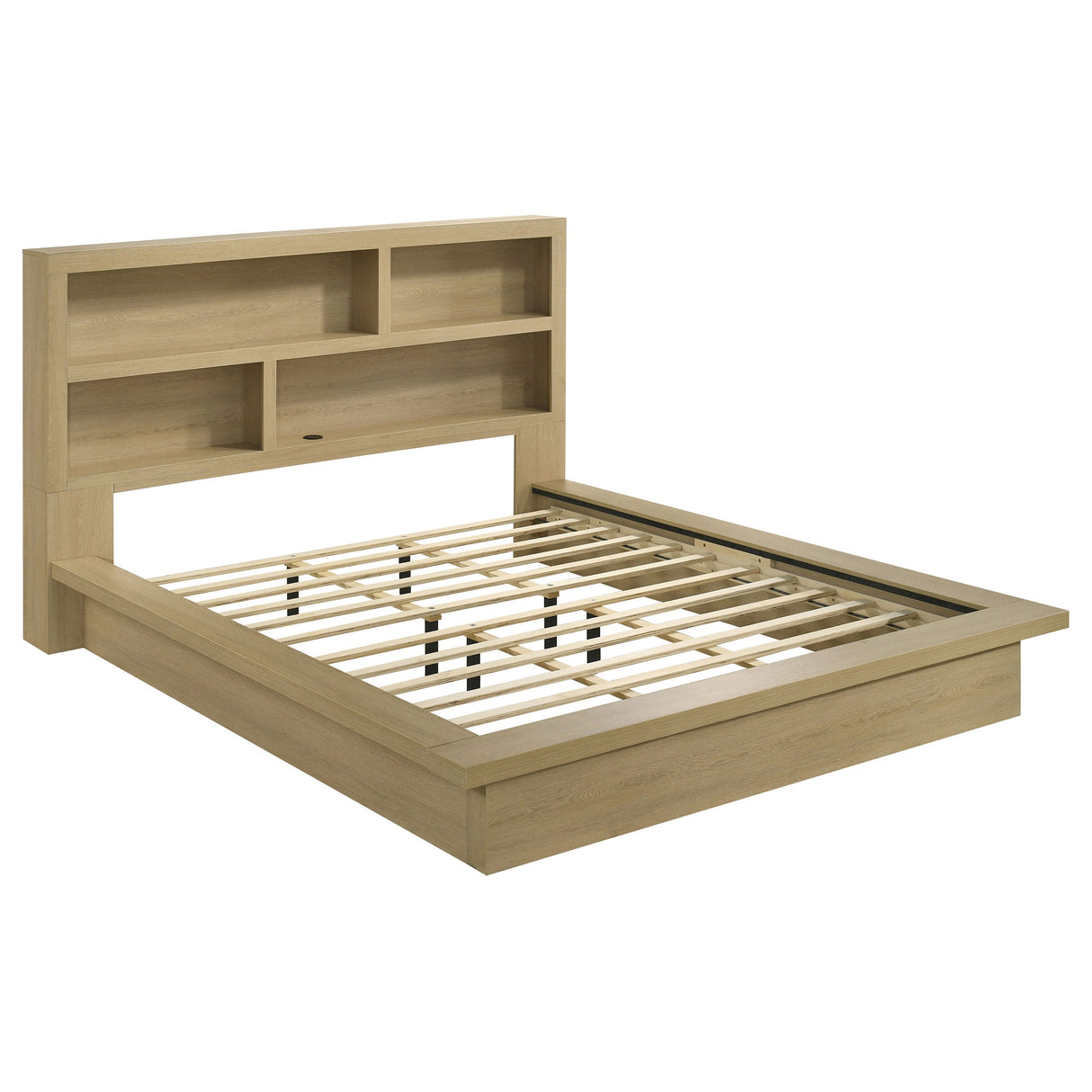 Hendricks Light Oak California King Bookcase Headboard Platform Bed by Coaster at Eve Furniture