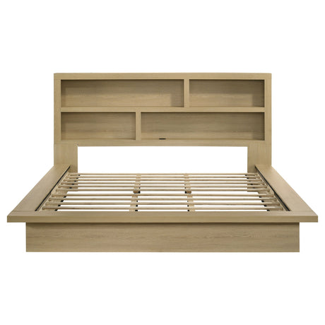 Hendricks Light Oak California King Bookcase Headboard Platform Bed by Coaster at Eve Furniture