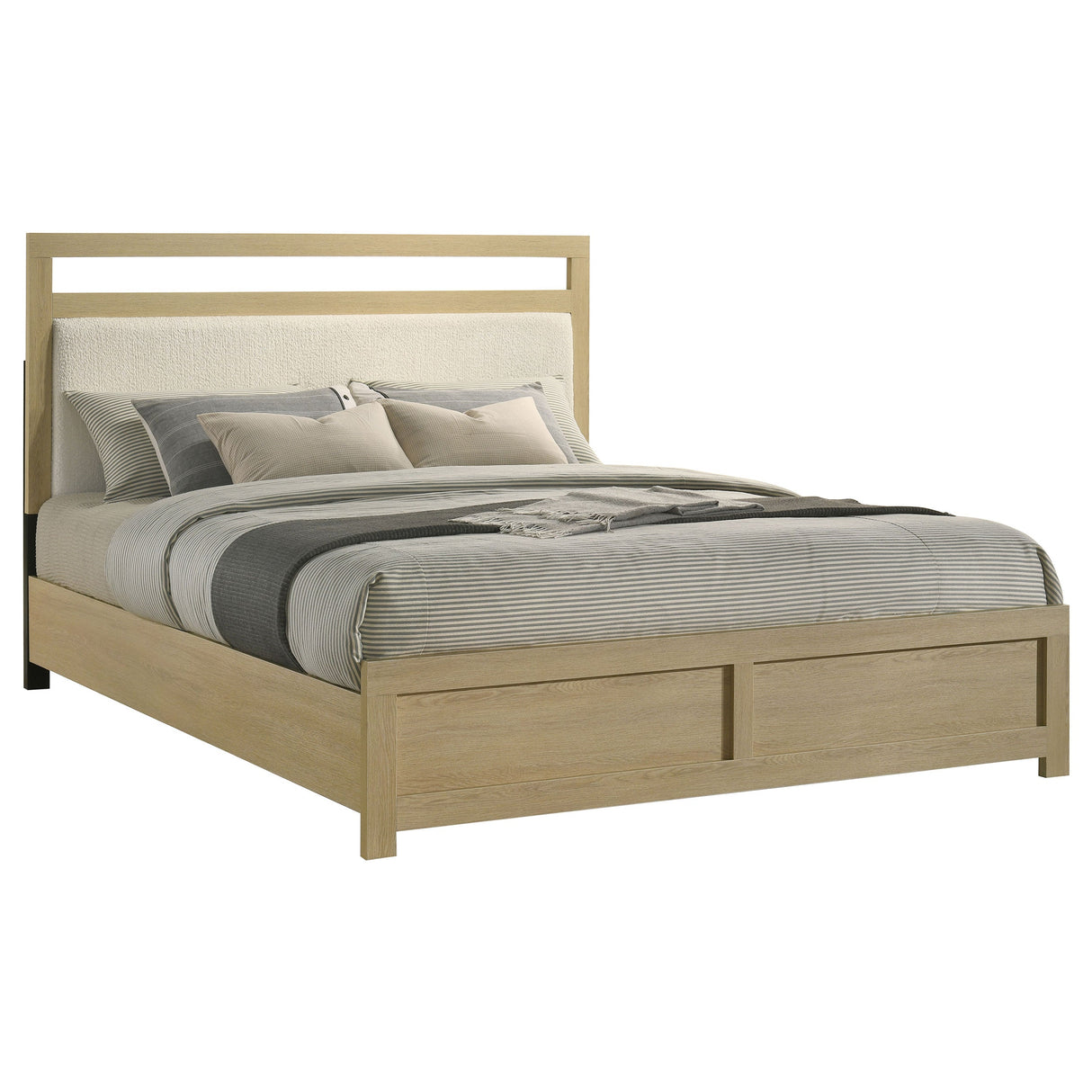 Hendricks Light Oak California King Panel Headboard Platform Bed by Coaster at Eve Furniture