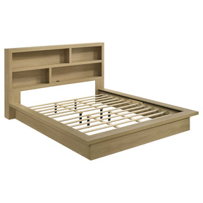 Hendricks Light Oak Eastern King Bookcase Headboard Platform Bed by Coaster at Eve Furniture