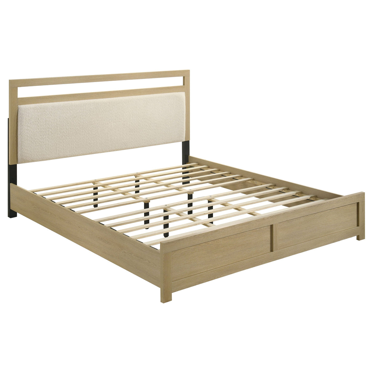 Hendricks Light Oak Eastern King Panel Headboard Platform Bed by Coaster at Eve Furniture