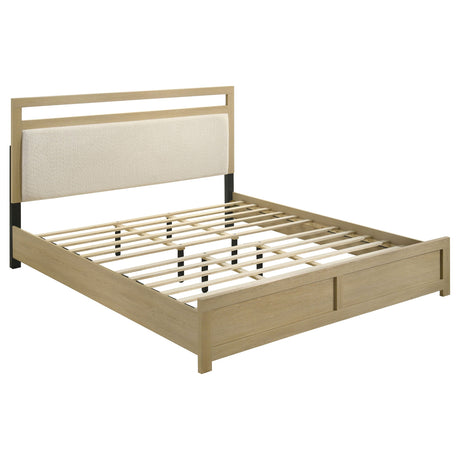 Hendricks Light Oak Eastern King Panel Headboard Platform Bed by Coaster at Eve Furniture