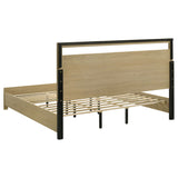 Hendricks Light Oak Eastern King Panel Headboard Platform Bed by Coaster at Eve Furniture