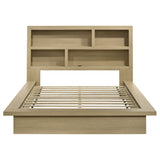 Hendricks Light Oak Queen Bookcase Headboard Platform Bed by Coaster at Eve Furniture