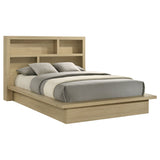 Hendricks Light Oak Queen Bookcase Headboard Platform Bed by Coaster at Eve Furniture