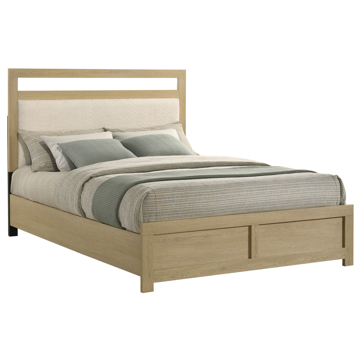 Hendricks Light Oak Queen Panel Headboard Platform Bed by Coaster at Eve Furniture