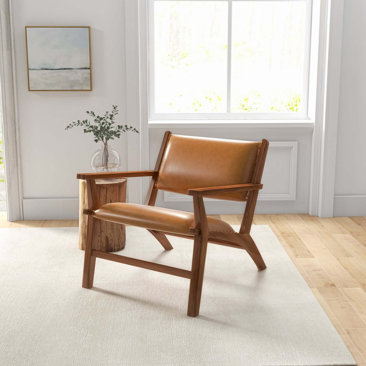 Hendrix Antique Tan Leather Arm Chair by Ashcroft Furniture at Eve Furniture