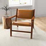 Hendrix Antique Tan Leather Arm Chair by Ashcroft Furniture at Eve Furniture