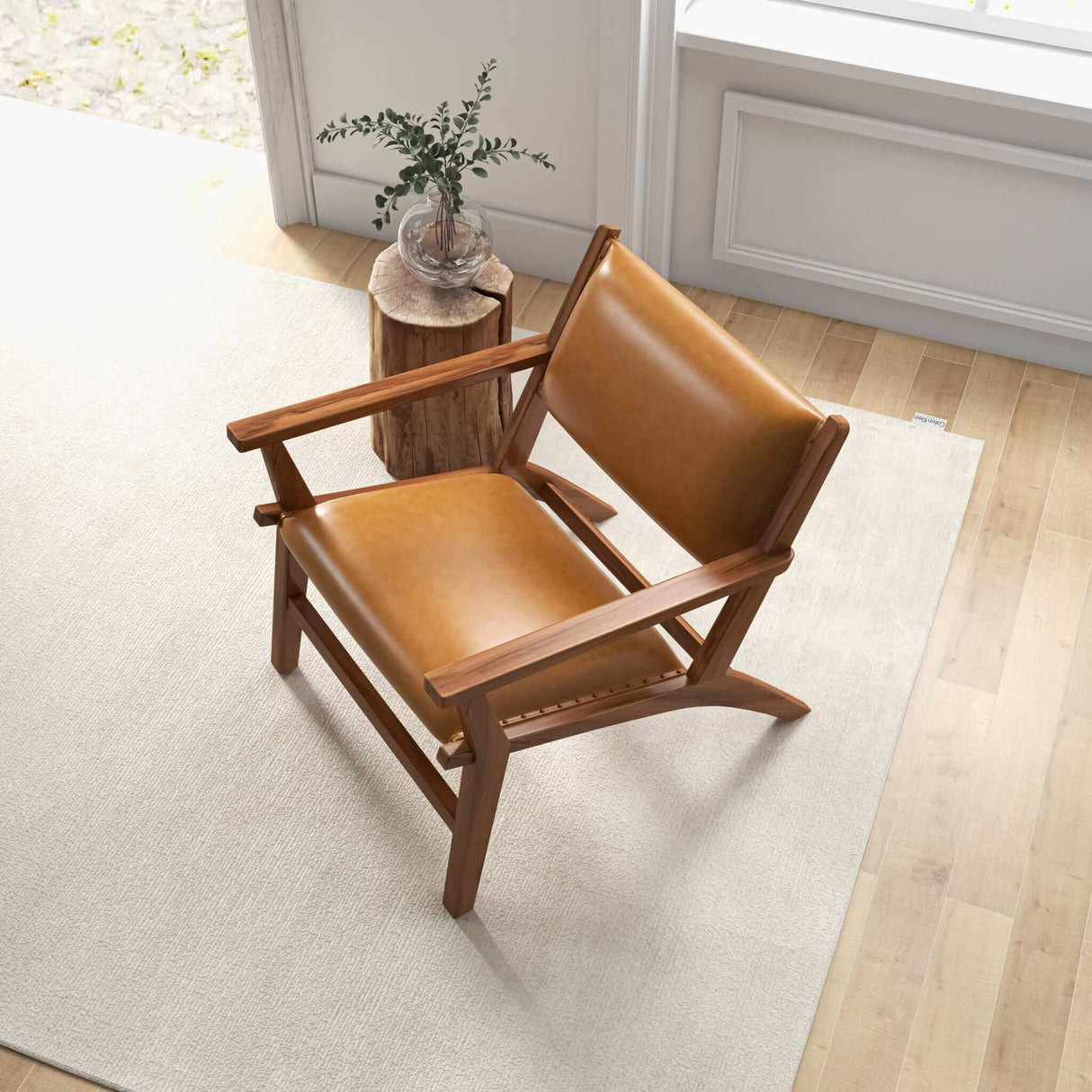 Hendrix Antique Tan Leather Arm Chair by Ashcroft Furniture at Eve Furniture