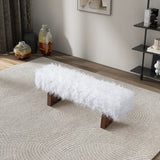Henley Bench in White Khaki Fur by Ashcroft Furniture at Eve Furniture