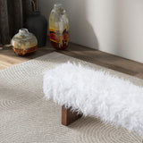 Henley Bench in White Khaki Fur by Ashcroft Furniture at Eve Furniture