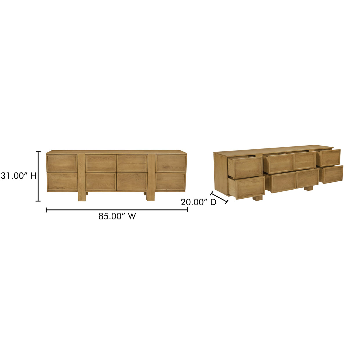 Henley Brown 8 Drawer Dresser by MOES at Eve Furniture