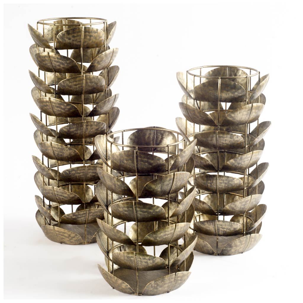Henley I Small Bronze Metal Decorative Table Candle Holder by Mercana at Eve Furniture