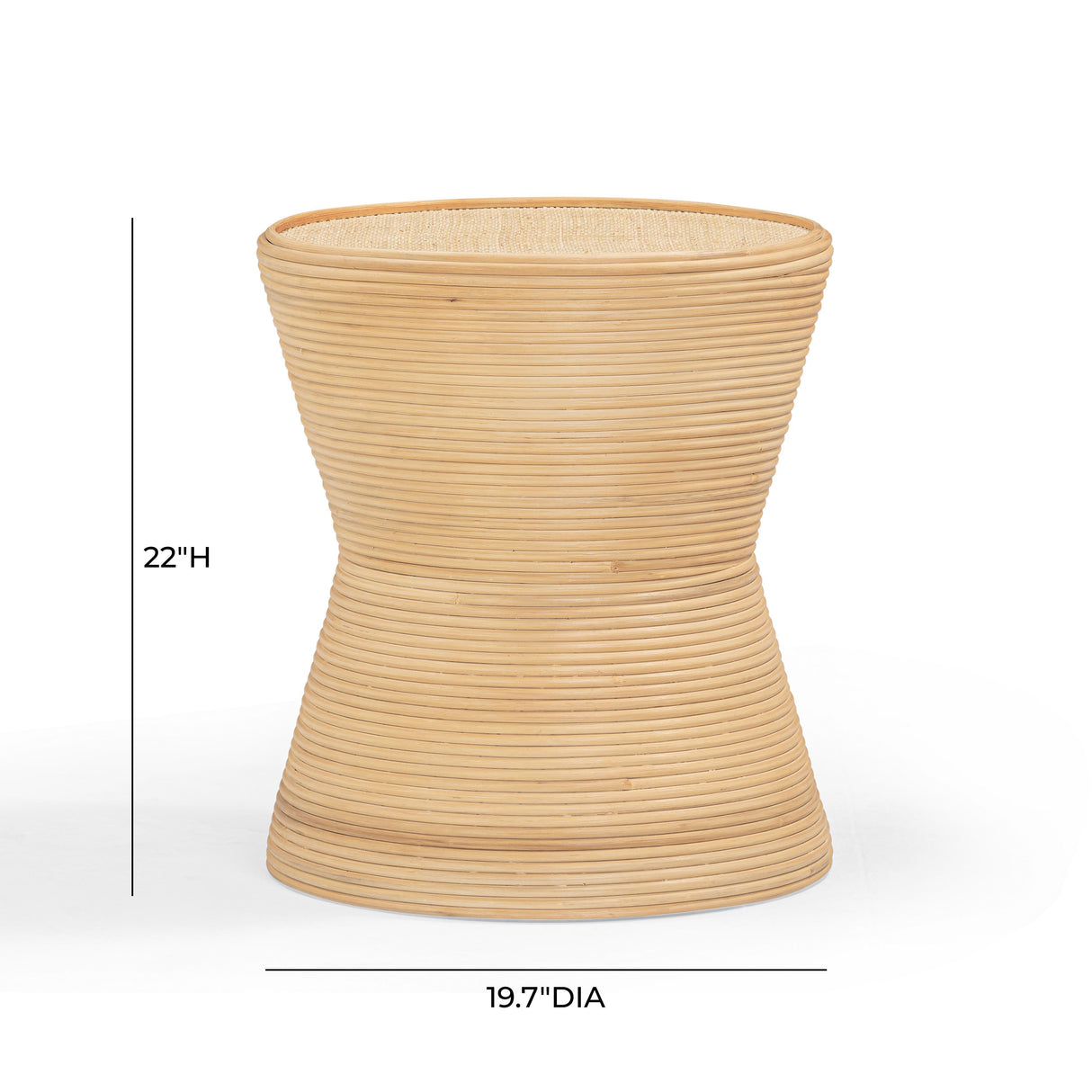 Henri Natural Rattan Side Table by TOV Furniture at Eve Furniture