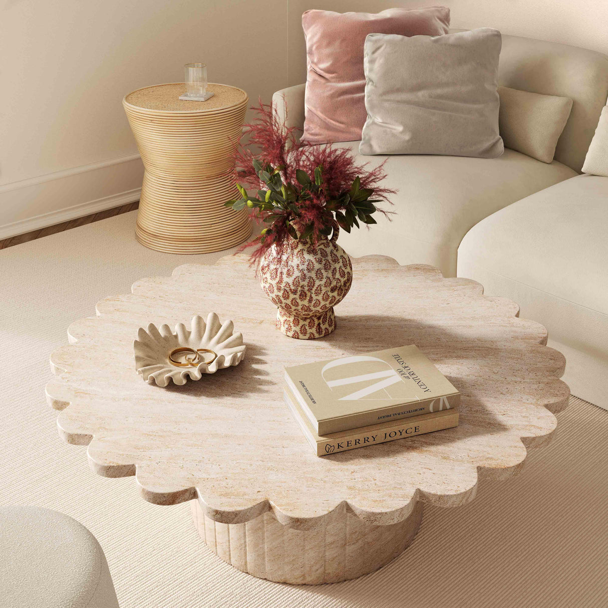 Henri Natural Rattan Side Table by TOV Furniture at Eve Furniture