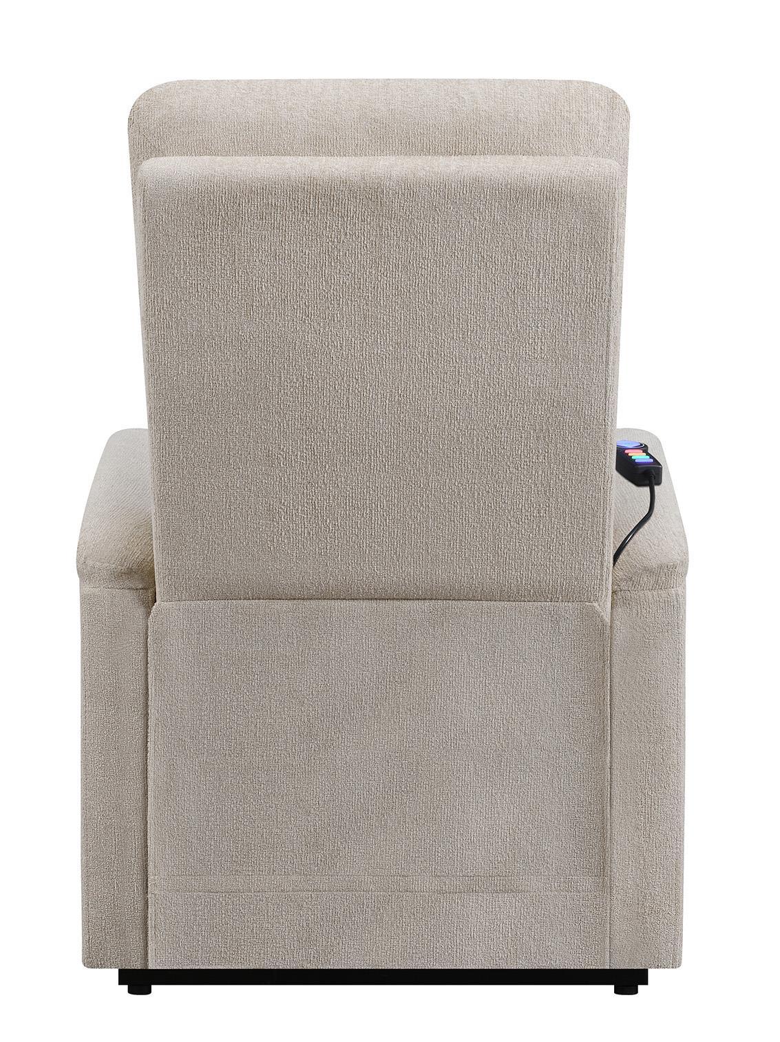 Henrietta Beige Power Lift Recliner with Storage Pocket by Coaster at Eve Furniture