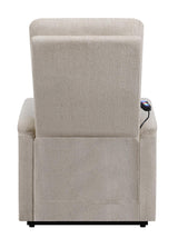 Henrietta Beige Power Lift Recliner with Storage Pocket by Coaster at Eve Furniture