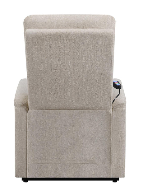 Henrietta Beige Power Lift Recliner with Storage Pocket by Coaster at Eve Furniture